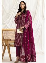 Georgette Rani Wedding Wear Embroidery Work Pakistani Suit